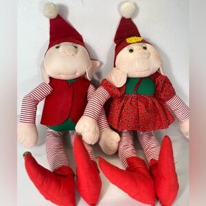 House‎ Of Hatten Boy And Girl Christmas Elves 16” Tall Taiwan